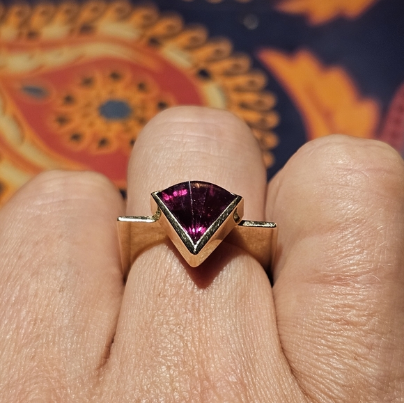 SOLD Marroccini 14K Rhodolite Cocktail Ring - Picture 3 of 8